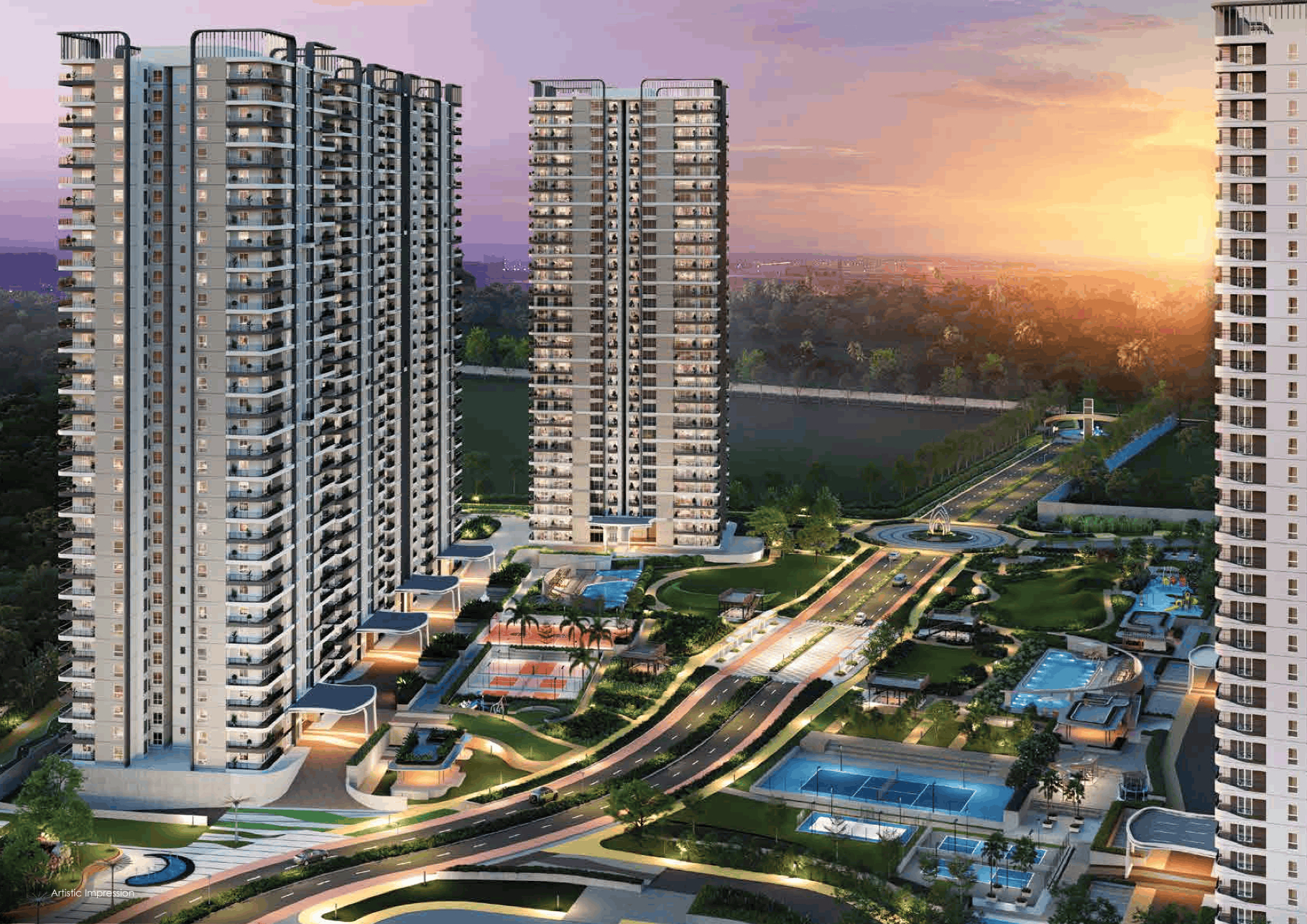 Nambiar District 25 Phase 3 – aerial render